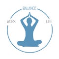 Meditating person work life balance circle healthy lifestyle