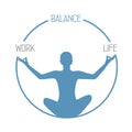 Meditating person work life balance circle healthy lifestyle