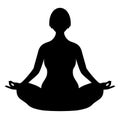 Meditating woman vector silhouette