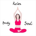 meditating woman in yoga pose. Relax, body, soul Royalty Free Stock Photo