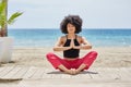 Meditation on beach Royalty Free Stock Photo