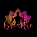 Meditation breathing spiritual awakening aura in pink