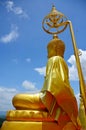 Meditation Buddha image at the top of the hill, Nakhon Sawan province, Thailand Royalty Free Stock Photo