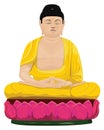 Isolated meditation of Buddha on white background vector design Royalty Free Stock Photo