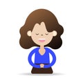 Meditation cartoon character happy people happiness peace and calm illustration