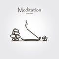 Meditation center - logo template Royalty Free Stock Photo