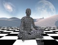 Meditation on a chessboard Royalty Free Stock Photo