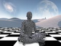 Meditation on a chessboard Royalty Free Stock Photo