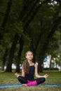 Meditation for children. Teenage yoga Royalty Free Stock Photo