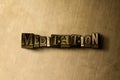 MEDITATION - close-up of grungy vintage typeset word on metal backdrop Royalty Free Stock Photo