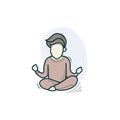 Meditation color icon. Man meditating