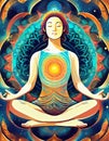 Meditation - Deep Meditative State of Conciousness Ai generated Royalty Free Stock Photo