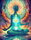 Meditation - Deep Meditative State of Conciousness Ai generated Royalty Free Stock Photo