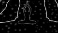 Meditation energy Chakra lotus position Padmasana and Parvastasna pose yoga graphic space motion animation HD video footage