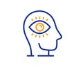 Meditation eye line icon. Yoga mind sign. Vector Royalty Free Stock Photo