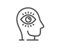 Meditation eye line icon. Yoga mind sign. Vector Royalty Free Stock Photo