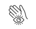 Meditation eye line icon. Yoga mind sign. Vector Royalty Free Stock Photo