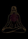 Meditation girl gold