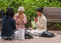 Meditation group in Kowloon Park, Hong Kong China