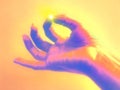 Meditation hands - enlightenment concept