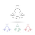 meditation icon. Elements of camping multi colored icons. Premium quality graphic design icon. Simple icon for websites, web desig