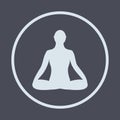 Meditation icon. human meditating in lotus pose.