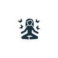 Meditation icon. Monochrome simple sign from mental health collection. Meditation icon for logo, templates, web design Royalty Free Stock Photo