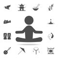 Meditation icon. Set of Chinese culture icons. Web Icons Premium quality graphic design. Signs and symbols collection, simple icon Royalty Free Stock Photo