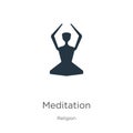 Meditation icon vector. Trendy flat meditation icon from religion collection isolated on white background. Vector illustration can Royalty Free Stock Photo