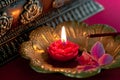 Meditation with Incense - Stock Photo Royalty Free Stock Photo