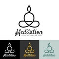 Meditation logo , buddha logo with line simple style vector design