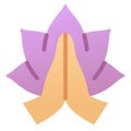 Meditation with lotus flower single isolated icon with smooth style Royalty Free Stock Photo