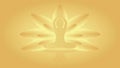 Meditation lotus position Parvastasna pose yoga graphic golden glitter motion animation HD video footage