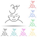meditation on mind multi color style icon. Simple thin line, outline of what is in your mind icons for ui and ux, website