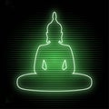 Meditation neon symbol