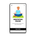 Meditation Online Training With Trainer Vector