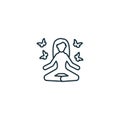 Meditation outline icon. Monochrome simple sign from mental health collection. Meditation icon for logo, templates, web Royalty Free Stock Photo