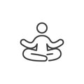 Meditation person line icon