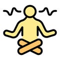 Meditation practice icon vector flat