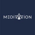 Meditation pray sign with meditating man silhouette in letter A