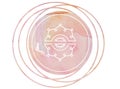 Circular watercolor mandala meditation Symbol lotus Royalty Free Stock Photo