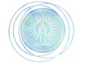 Circular Watercolor mandala meditation Symbol Om lotus Royalty Free Stock Photo