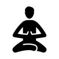 Meditation, relax, yoga icon / black color