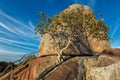 Meditation rock in Mihintaleon sunset, Sri Lanka