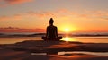 Meditation At Sunset: A Symbolic Journey Of Tranquility And Reflection