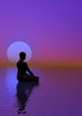 Meditation and violet moon