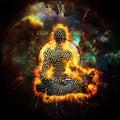 Meditation in Vivid Space Royalty Free Stock Photo