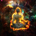 Meditation in Vivid Space Royalty Free Stock Photo
