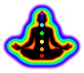 Meditation woman - aura, chakras - illustration