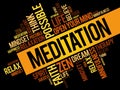 Meditation word cloud collage Royalty Free Stock Photo